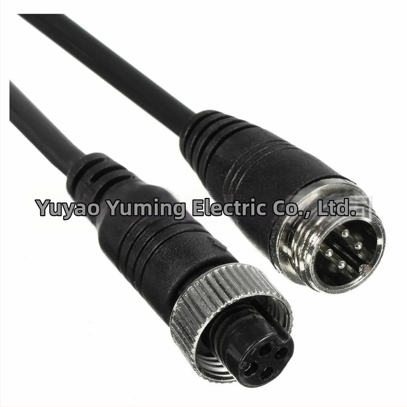 4 brandu GX12 automobilių vaizdo kabelis, 75 Ω, 1080P kamera – plėtiniu kabelis