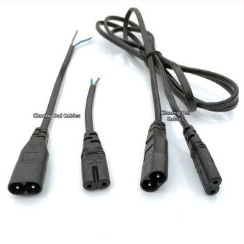 Maitinimo laidas su figūros aštuoneto forma, C7 kištukas su tiesiu kampu, 2 laidai, ilgiai 0.5/1/1.5 m, 2.5 A 250 V