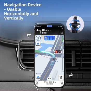 Auto iekšējās ventilācijas atveres bezvadu uzlāde ar magnētisku turētāju — 15W ātrā uzlāde QC 3.0, saderīgs ar Apple ierīcēm