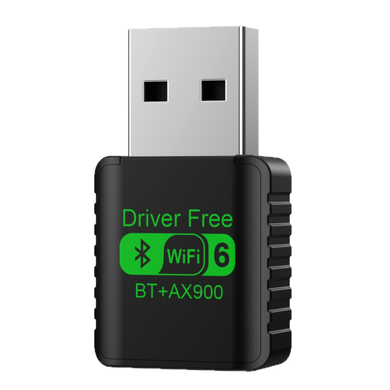 WiFi 6 USB tinklo plokštė su Bluetooth 5.4 – dviejų dažnių 2,4/5,8 GHz, 900 Mbps, USB jungtis, 802.11ax/n/ac