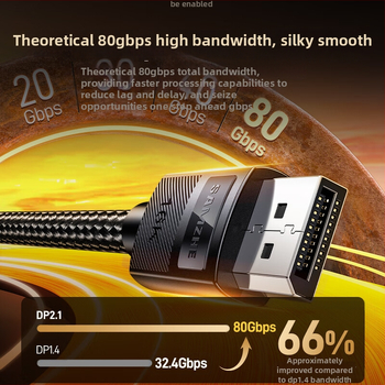Cablu DisplayPort 2.1 Profesional – 16K UHD, 8K240Hz, 80 Gbps