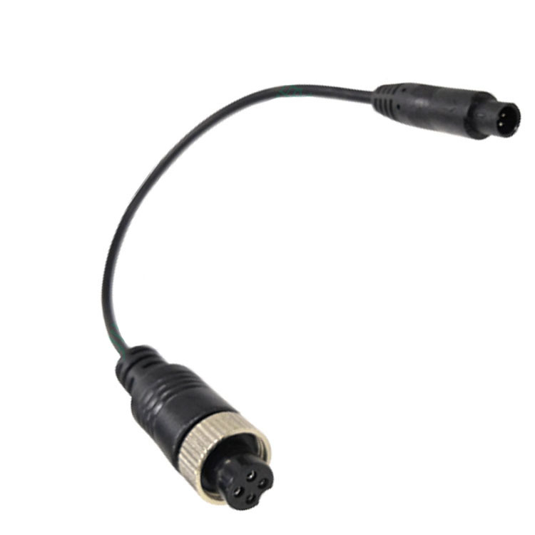 4-vadu automobiļu kameru paplašināšanas kabelis ar brīvu vara vadītāju, PVC apvalks, 4P BMW sieviešu savienotājs, aviācijas–BMW adapteris