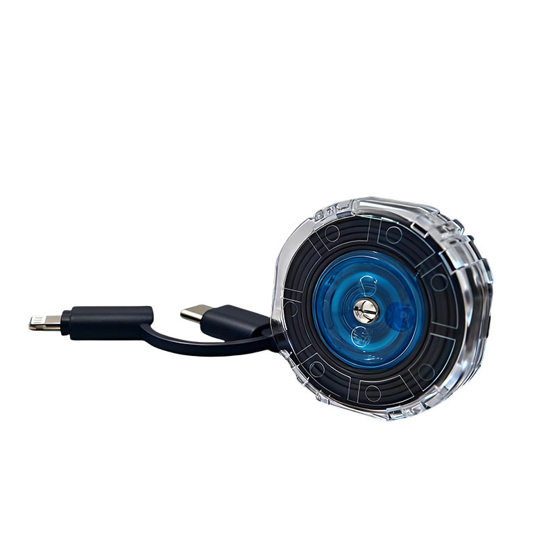 Modul retractabil de cablu de date pentru încărcător auto – conectori Type-C și Lightning, încărcare rapidă 35W/65W/100W, lungime cablu 0.5/0.7/1 m