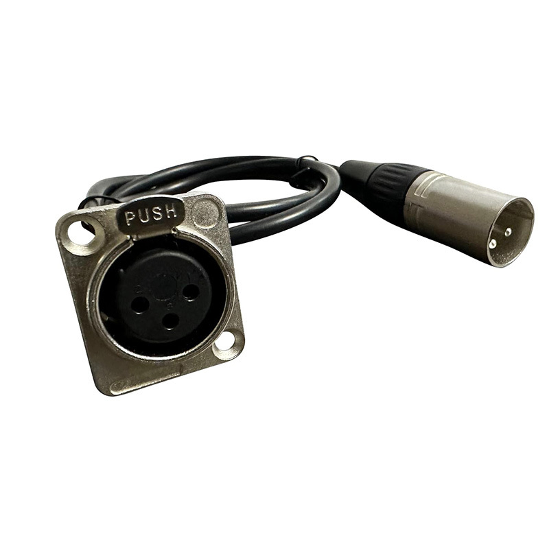 Cablu audio XLR, 3 pini, femelă la masculin, panou tip D, conectori placati cu nichel, conductor din cupru pur, ROHS