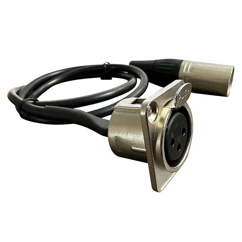 Cablu audio XLR, 3 pini, femelă la masculin, panou tip D, conectori placati cu nichel, conductor din cupru pur, ROHS