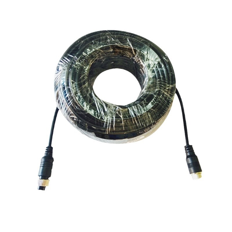 Četru vadlu automobiļu CCTV kabelis autobusiem un piekabēm – kameras pieslēguma kabelis, video un audio pagarinājums un barošanas vads (PVC, ROHS)