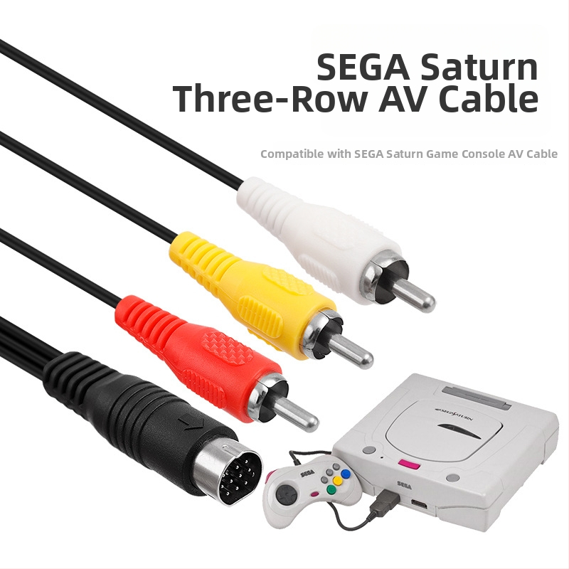 AV kabelis Sega Saturn, trīs rindu savienotājs, tīrs vara kodols, PVC izolācija, Saturn sērija