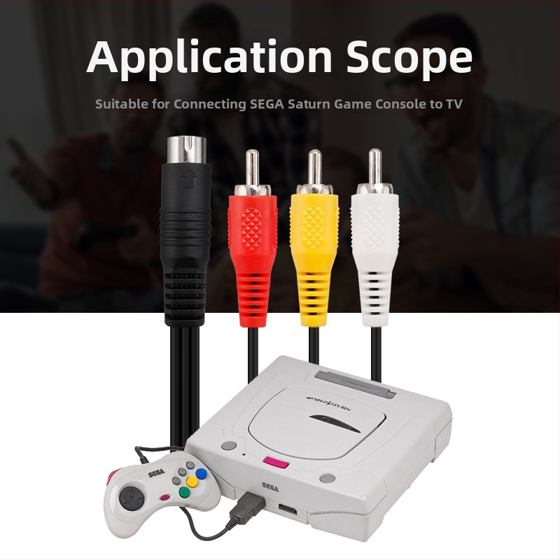 AV kabelis Sega Saturn, trīs rindu savienotājs, tīrs vara kodols, PVC izolācija, Saturn sērija