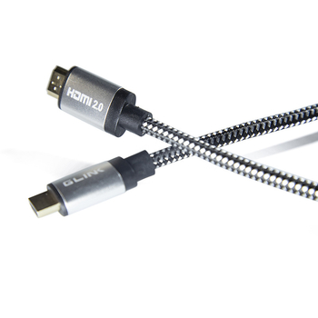 GLINK HDMI 2.0 4K kabelis ar metāla korpusu un pletena režģa dizainu audio-video lietošanai