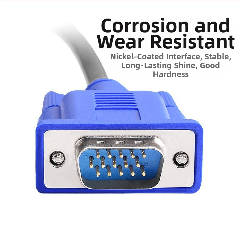 VGA pagarināšanas kabelis vīrietis-vīrietis 3+6 videopārraidei ar tīra vara vadītājiem