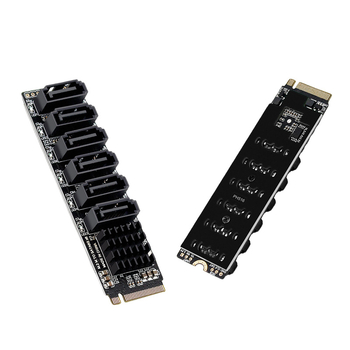 M.2 M-Key PCIe 3.0 uz SATA 6 ostām NAS paplašināšanai ar ASM1166 kontrolleri (Zy615)