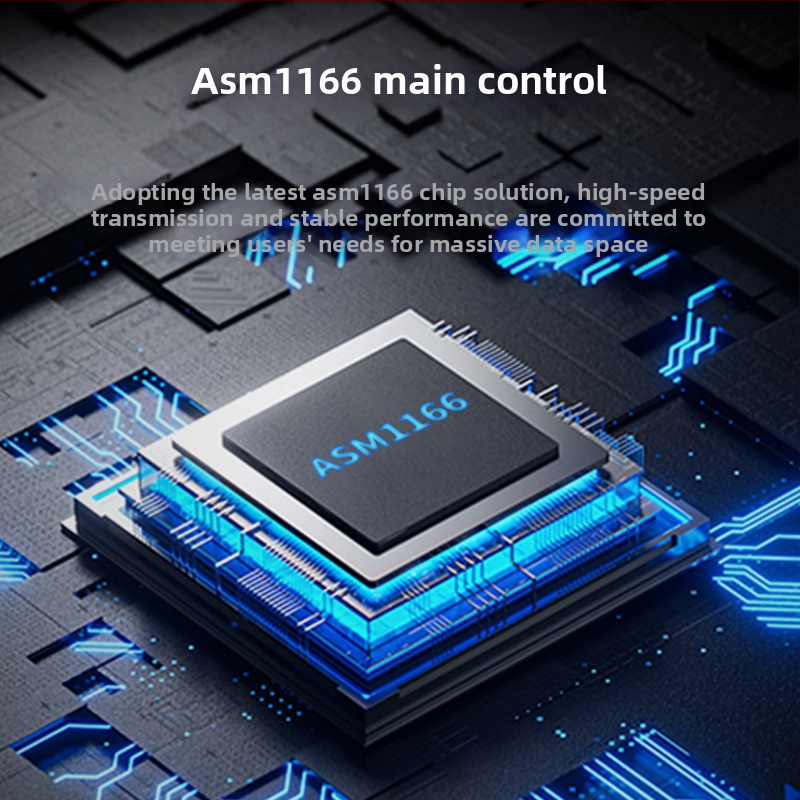 M.2 M-Key PCIe 3.0 uz SATA 6 ostām NAS paplašināšanai ar ASM1166 kontrolleri (Zy615)