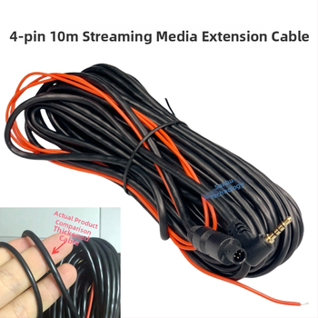 Hali 4-pins straumēšanas multimediju kabelis, bieza vara vadītājs, plašs sprieguma diapazons 12–24V