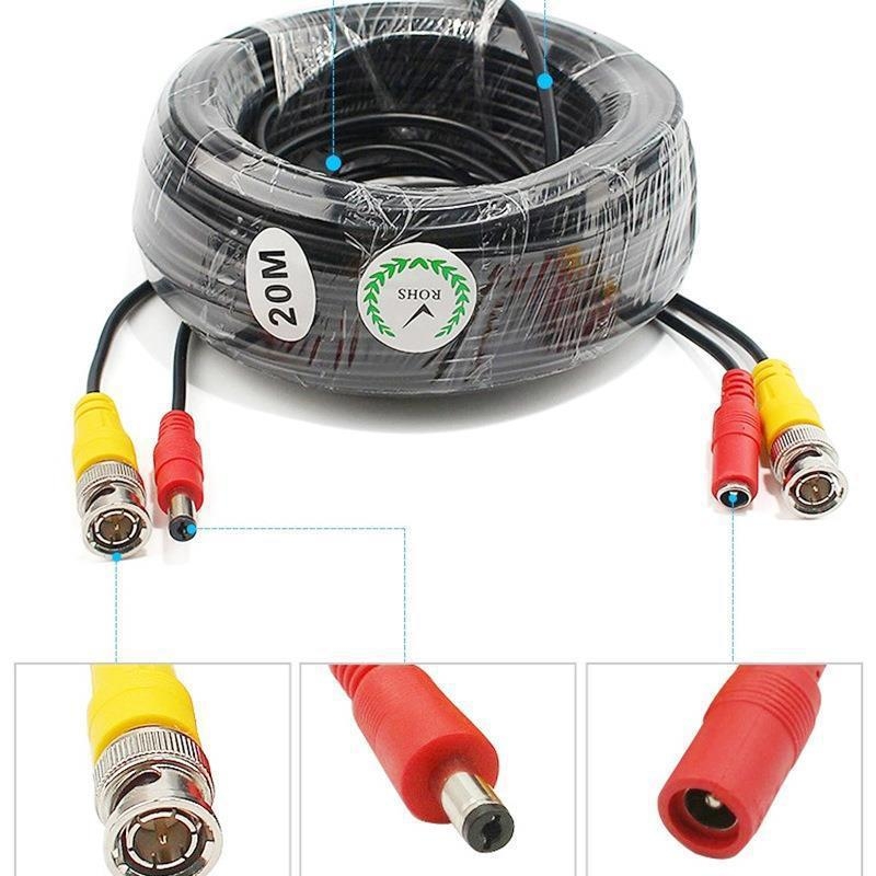 acoath cablu de extensie video coaxial BNC pentru cameră DC analogă, cu alimentare integrată, pentru monitorizare AV