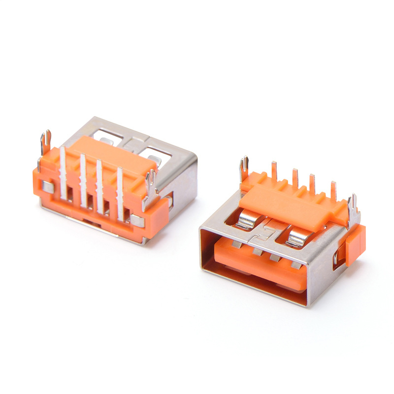 USB Type-A samični priključak, USB 2.0, jednodjelni sloj, 90°, bez rubova