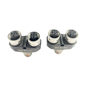 M12 Y-tip konektor za senzor, 5-pinski, 1:2 razvodnik, kabel 222 mm, pozlaćeni kontakti od mesinga, izolacija od najlona