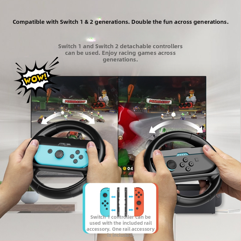 Τιμόνι Nintendo Switch για Switch/Switch2/OLED – ABS, 1 παίκτης, 6+, Περιλαμβάνει βάση με βεντούζα