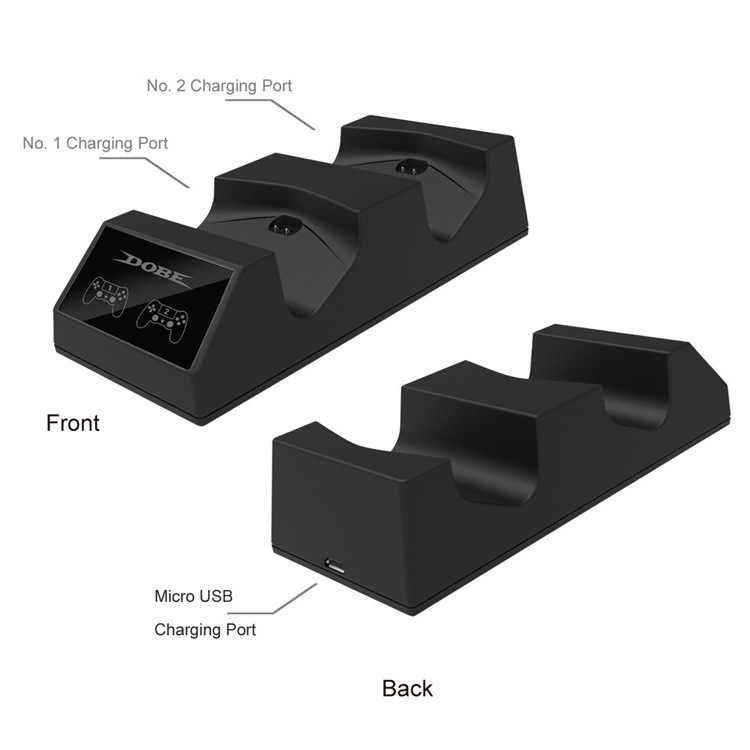 Stanica za punjenje Gamepada za PS4 Slim/Pro — dvostruki punjač, USB sučelje, kompatibilno s dva bežična kontrolera