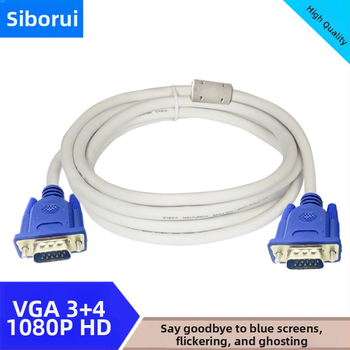 VGA kabelis 3+4 ar adapteri, garums 1,5–30 m, vara vadītājs