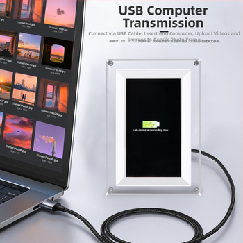 NFT akrila digitālais fotoraams, daudzfunkcionāls ar Wi-Fi, 8GB atmiņa, TF karšu atbalsts, 1024×600 izšķirtspēja, mūzikas un videoklipu atskaņošana