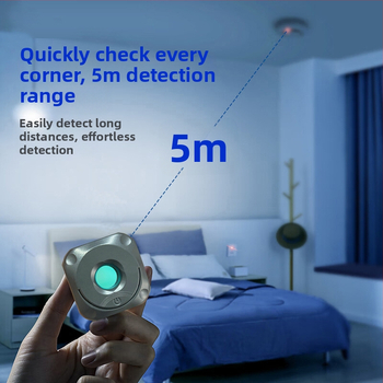 Bezvadu kameras detektors ar infraraudzas detekciju, 0–2000 MHz josla, 5 m darbības diapazons, 5 V barošana