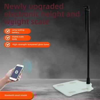 Višenamjenska vaga za visinu i težinu s 4 senzora, raspon 5–180 kg, kaljeno staklo, mjerenje tjelesne masti i vode
