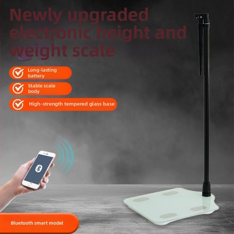 Višenamjenska vaga za visinu i težinu s 4 senzora, raspon 5–180 kg, kaljeno staklo, mjerenje tjelesne masti i vode