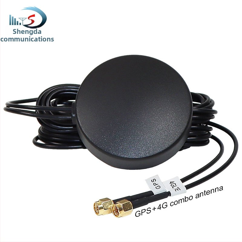 Automobilska dvostruka antena: 4G GPS i 5G Beidou, visok dobitak Wi-Fi, 1 m kabel za napajanje, SMA konektor: prav ili zakrivljen, SWR ≤ 1,5