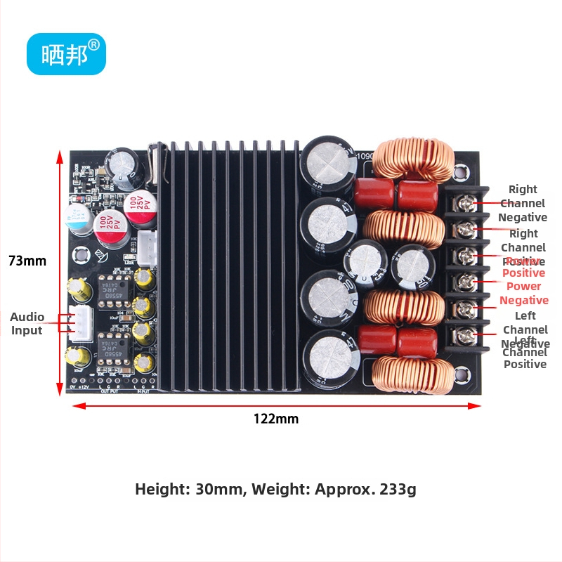 Sunbang 600W HiFi skaitmeninis stiprintuvo plokštė (dviejų kanalų, TPA3255)