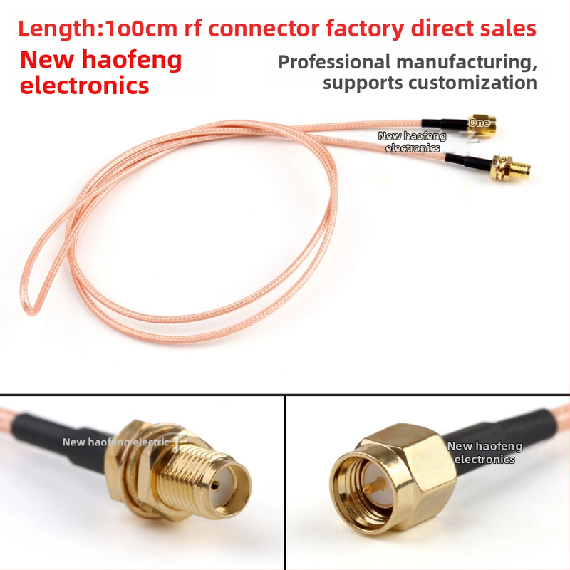 SMA-J vyriškas į SMA-K moteriškas RF patch kabelis, 50 Ω, ilgis 1 m, sidabruotasis vario laidininkas, FEP išorė