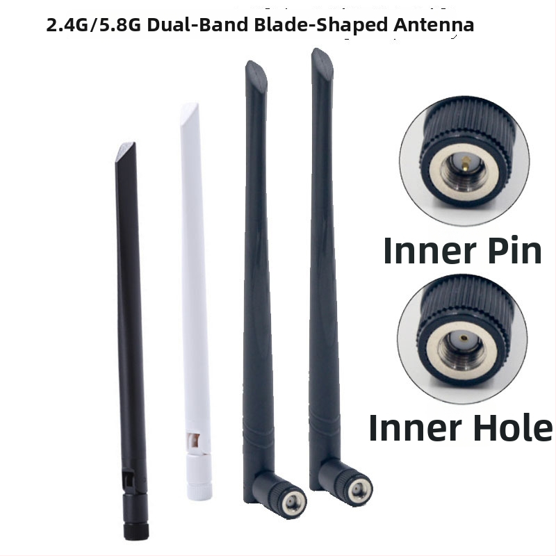 Čepeľová anténa, dvojpásmová 5–6 GHz, zisk 6 dBi, SMA vnútorný závit, skladací dizajn
