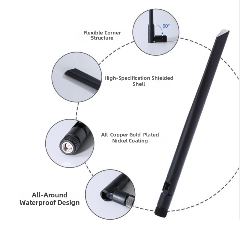 Čepeľová anténa, dvojpásmová 5–6 GHz, zisk 6 dBi, SMA vnútorný závit, skladací dizajn