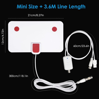 Antena TV digitală de interior 4K DVB-T2 cu amplificator