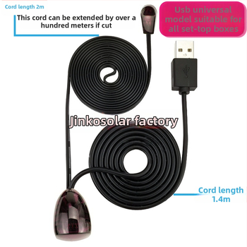 Jingke USB universālais IR repetitors TV set-top kastēm ar slēptu IR uztvērēju — līnijas platums 3; ESD 1000; maksimālā mezgla temperatūra 80°C
