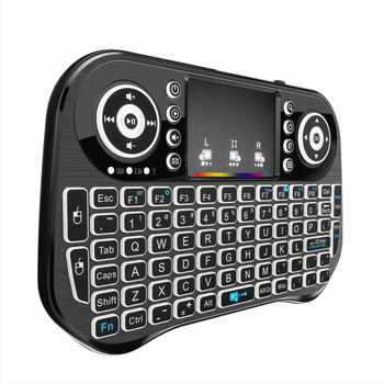 I10 Bežični tipkovnica s pozadinskim osvjetljenjem i air-mouseom (mini) – Bluetooth 2.4G, ergonomska, dimenzije 161×107×20 mm, OEM