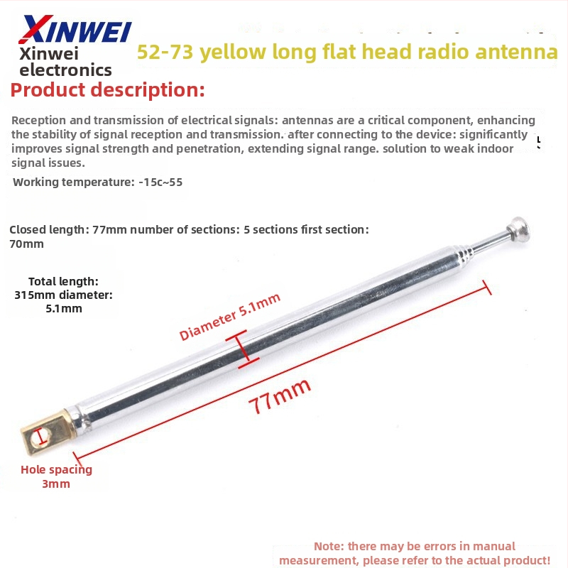 Xinwei teleskopická anténa pre Walkie-Talkie a FM rádio, BNC7-114 konektor, zisk signálu