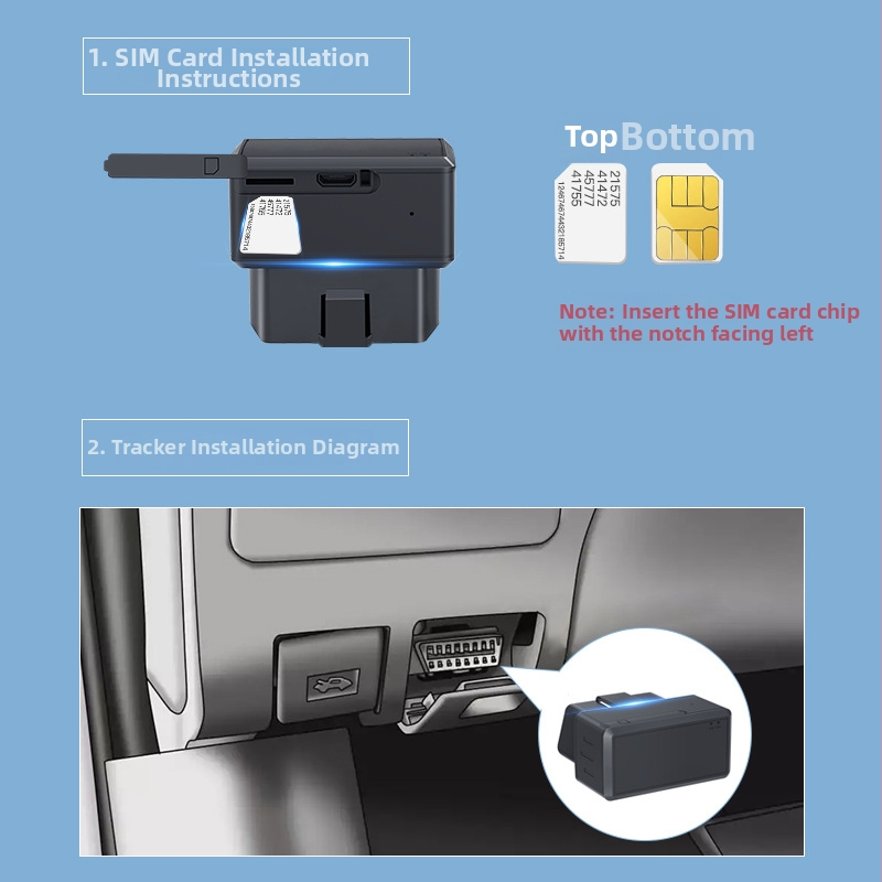 OBD locator Beidou GPS — točnost 5–20 m; alarmi: vibracije, isključivanje napajanja, mobilni alarm, ograda, pretjerana brzina; vanjsko napajanje 9V–100V; vodootporan do kraja života