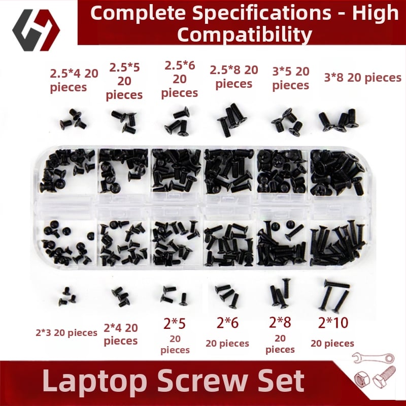 Nešiojamojo kompiuterio varžtų rinkinys su įlankine galva, mažų varžtų, GB 819 standarto, A/B/C klasės