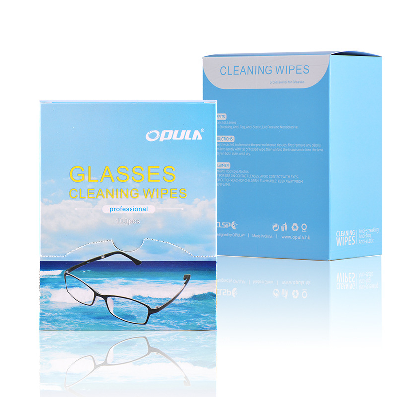 OPULA Lēcu tīrīšanas papīrs, 100 gb, piemērots mobilā tālruņa, datora un digitālo kameru ekrāniem; alkohola bāzes formula; sastāvdaļas: ūdens, alkohols, virsmaktīvā viela