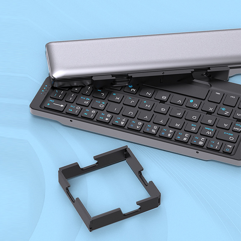 Tastatură Bluetooth pliabilă, ultra-subțire, fără fir, compatibilă universal, suport trei sisteme de operare, 60 de taste, corp ABS, dimensiuni 230×135×6 mm