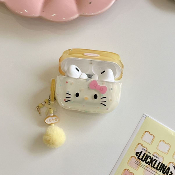 Carcasă AirPods cu design Kitty în stil desene animate, material TPU, turnare prin injecție