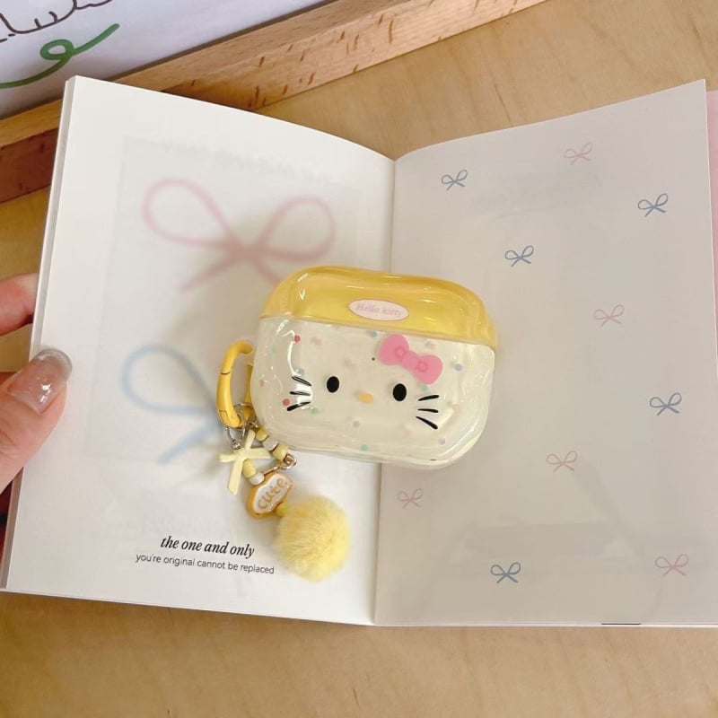 Carcasă AirPods cu design Kitty în stil desene animate, material TPU, turnare prin injecție