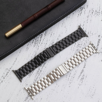Remen od nehrđajućeg čelika za Apple Watch s dvostrano pritiskom kopčom, plosnatim sučeljem, poslovni stil, proljeće 2024 izlazak
