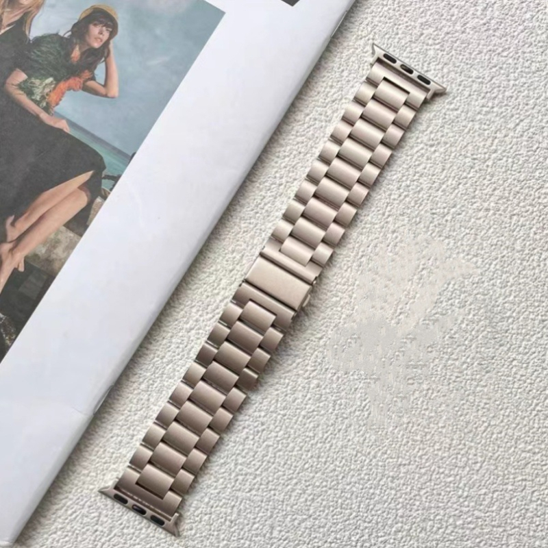 Remen od nehrđajućeg čelika za Apple Watch s dvostrano pritiskom kopčom, plosnatim sučeljem, poslovni stil, proljeće 2024 izlazak