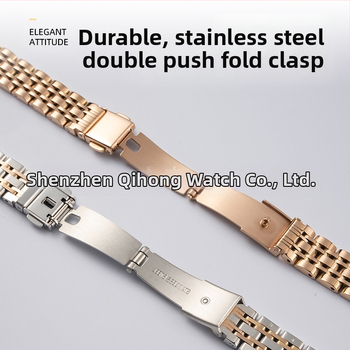 Apple Watch siksna – plāna nerūsējošā tērauda metāla ķēde ar septiņām pērlēm, sprādze ar klikšķi, platums 20 mm/22 mm