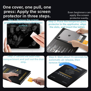 iPad priekšējā rūdītā stikla ekrāna aizsargs, HD skaidrība, izturīgs pret lūzumiem, pret putekļiem, pret pirkstu nospiedumiem, pilns pārklājums