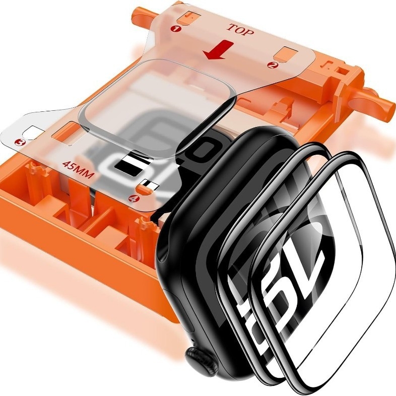 Προστατευτικό οθόνης Apple Watch από tempered γυαλί, καμπύλη πλήρους κάλυψης, μπροστινή μεμβράνη, HD ευκρίνεια, αντι-μπλε φως