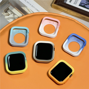 Aizsargājošā apvalka Apple Watch S10/S9 un iWatch 8 lietošanai ar silikona rāmi un TPU korpusu, stilīgs dizains