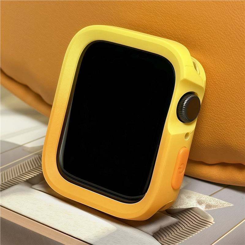 Aizsargājošā apvalka Apple Watch S10/S9 un iWatch 8 lietošanai ar silikona rāmi un TPU korpusu, stilīgs dizains