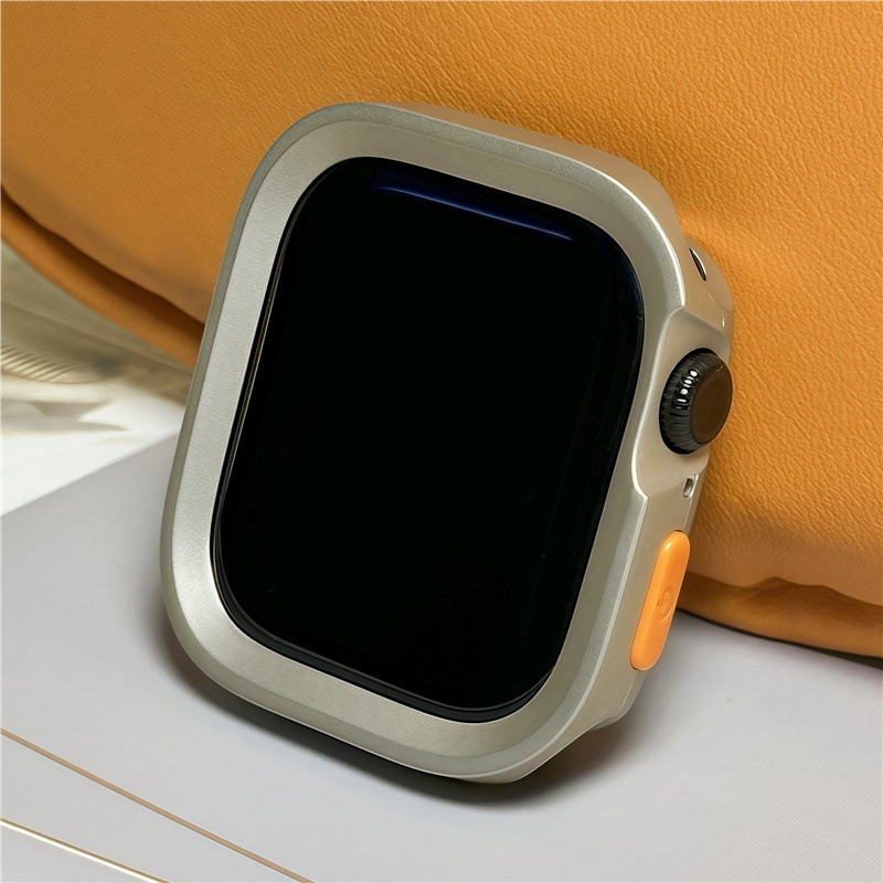 Aizsargājošā apvalka Apple Watch S10/S9 un iWatch 8 lietošanai ar silikona rāmi un TPU korpusu, stilīgs dizains